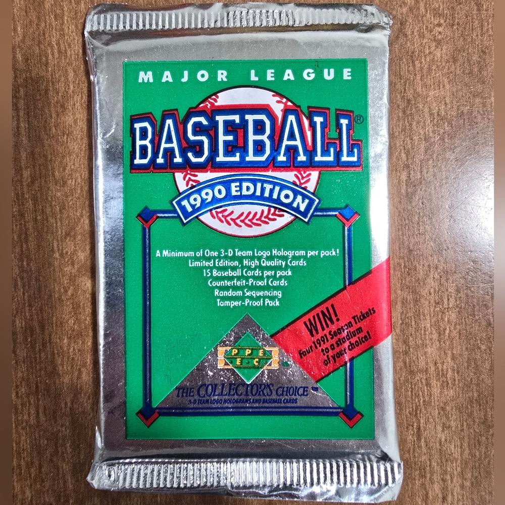 1990 Edition Major League Baseball Cards, 1 Pack, Unopened -15 cards